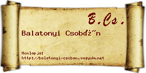 Balatonyi Csobán névjegykártya